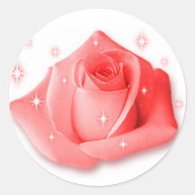 rose flower sticker pink