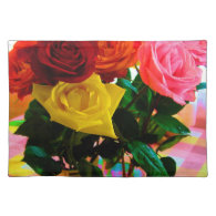rose flowers bouquet place mats