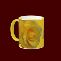 Rose Flowers Mug Coffee Cup Yellow Roses Cup mugs