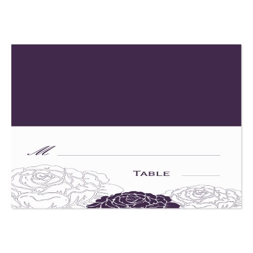 Rose Garden Folded Wedding Place Card Purple Large Business Cards Pack Of 100 Zazzle Folded Place Cards Template
