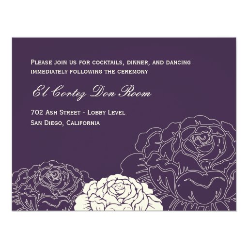 Rose Garden Reception Card - Purple Announcement