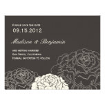 Rose Garden Save The Date Card - Charcoal Personalized Invitations