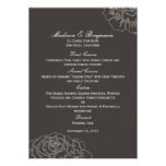 Rose Garden Wedding Menu Card - Charcoal Personalized Invites