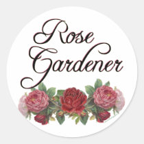Rose Gardener Saying with Roses stickers