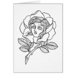 Rose girl greeting card
