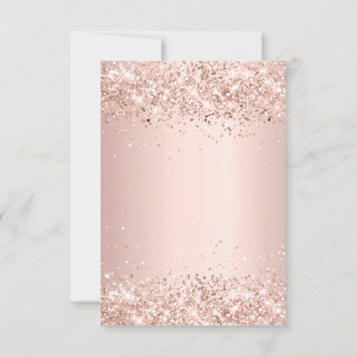 Rose Gold Blush Glitter Thank You Card Zazzle