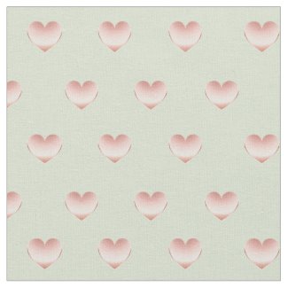 Rose Gold Champagne Metallic Hearts Pattern Fabric