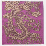 Rose Gold Dragon on Pink Magenta Leather Texture napkins