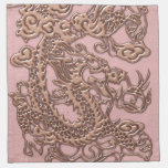 Rose Gold  Dragon on Powder Pink Leather Texture napkins