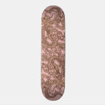 Rose Gold  Dragon on Powder Pink Leather Texture skateboards