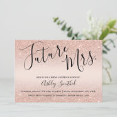 Rose Gold Glitter Blush Pink Mrs Bridal Shower Invitation Zazzle