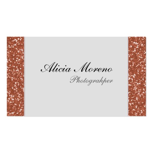 Rose Gold Glitter Personalized Business Cards (front side)
