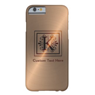 Rose Gold Monogram K iPhone 6 Case