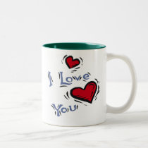 Rose Heart 1 with I Love You 6 mugs