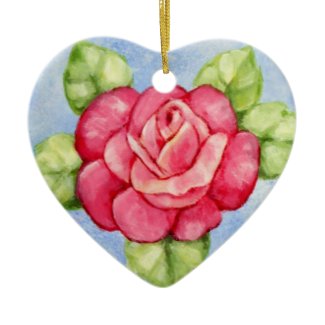 Rose Heart Christmas Ornament