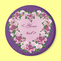 ROSE HEART CUSTOM RND MAGNET by gardensofeve ROSE HEART CUSTOM RND MAGNET