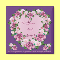 ROSE HEART CUSTOM SQ MAGNET by gardensofeve ROSE HEART CUSTOM SQ MAGNET