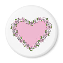Rose Heart Refrigerator Magnets