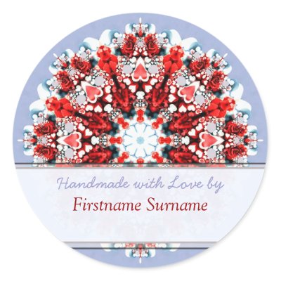 Rose Heart Mandala Label / Sticker sticker