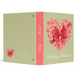 Rose Heart Red Ribbon Wedding Planner Binder