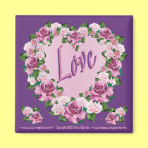 ROSE HEART SQ MAGNET by gardensofeve ROSE HEART SQ MAGNET