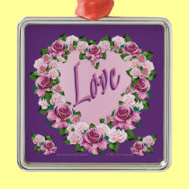 ROSE HEART SQUARE ORNAMENT ornaments