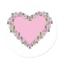 Rose Heart Round Sticker