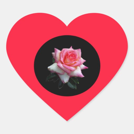 Rose Heart Stickers Zazzle