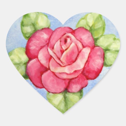 Rose Heart Stickers Zazzle