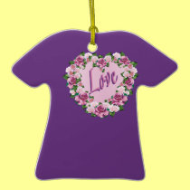ROSE HEART T-SHIRT ORNAMENT ornaments