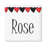 Rose Hearts Name magnets