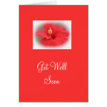 Rose Hibiscus Get Well Card