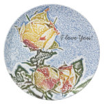 Rose-I love YOU Plate plates