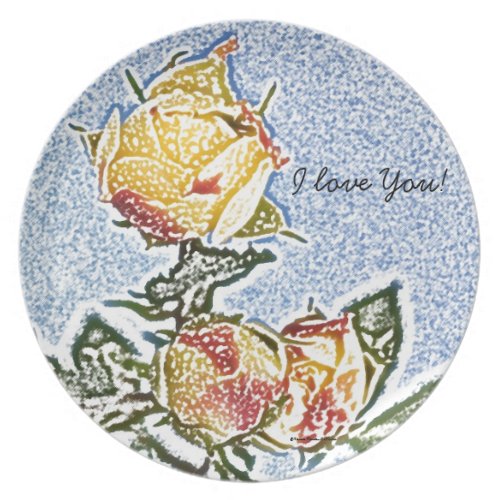 Rose-I love YOU Plate fuji_plate