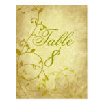 Rose II Vine Vintage Crackle Table Number Card postcards