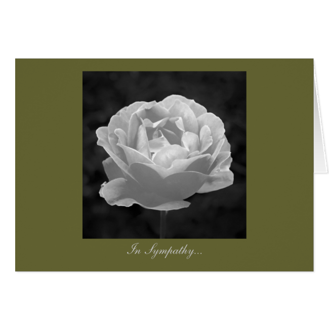 Rose In Black And White - In Sympathy Greeting Card Rose In Black And White - In Sympathy Greeting Card