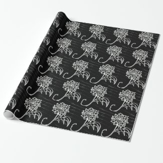 Rose in black wrapping paper