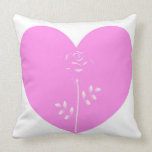 Rose in Heart Throw Pillows