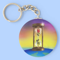 Rose In Hourglass keychains