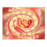 Rose in swirly frame postcards