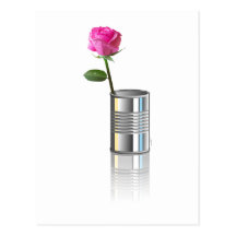 Rose in Tin Can Postcard