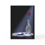 rose in vase greeting cards