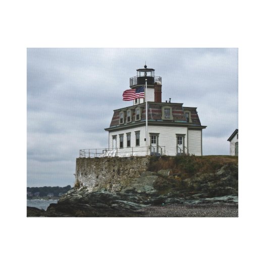 Rose Island Lighthouse Stretched Canvas Prints