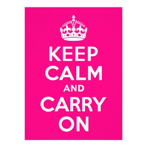 Rose Keep Calm and Carry On Custom Invites