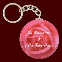 Rose Key Chains Custom Pink Red Flower Gifts keychains