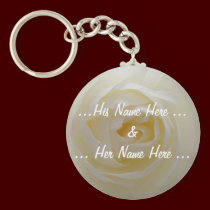 Rose Key Chains Custom White Flower Gifts keychains
