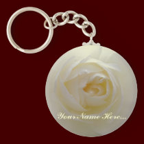 Rose Key Chains Custom White Flower Gifts keychains