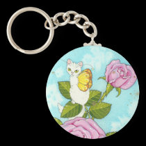 Rose kitty fairy keychaing