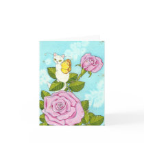 Rose kitty fairy notecard cards