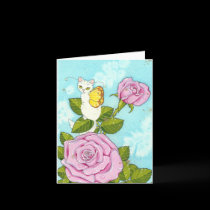 Rose kitty fairy notecard